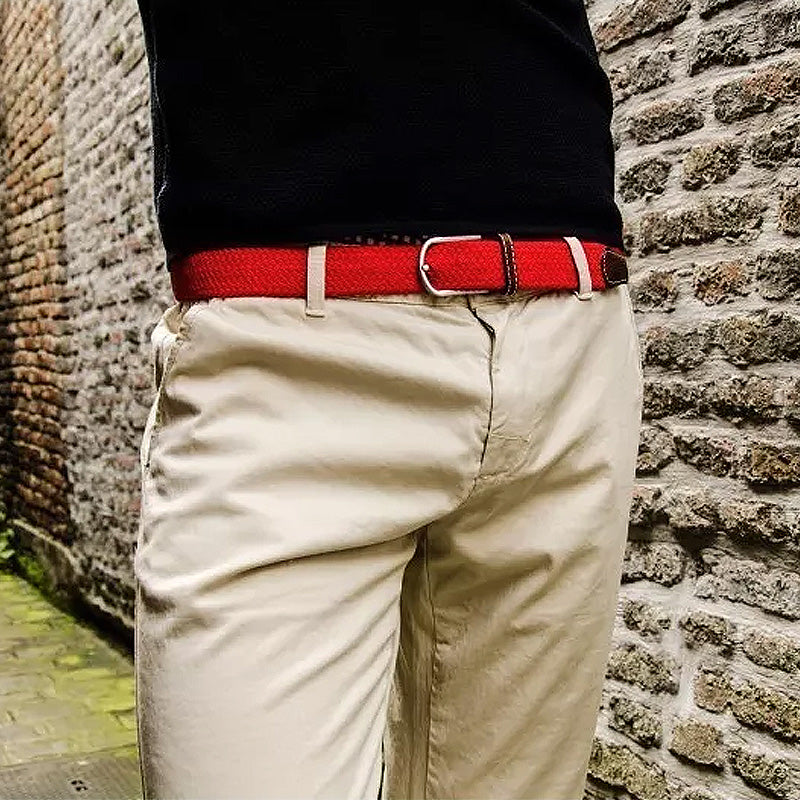 Ceinture tressée élastique Rouge grenade
