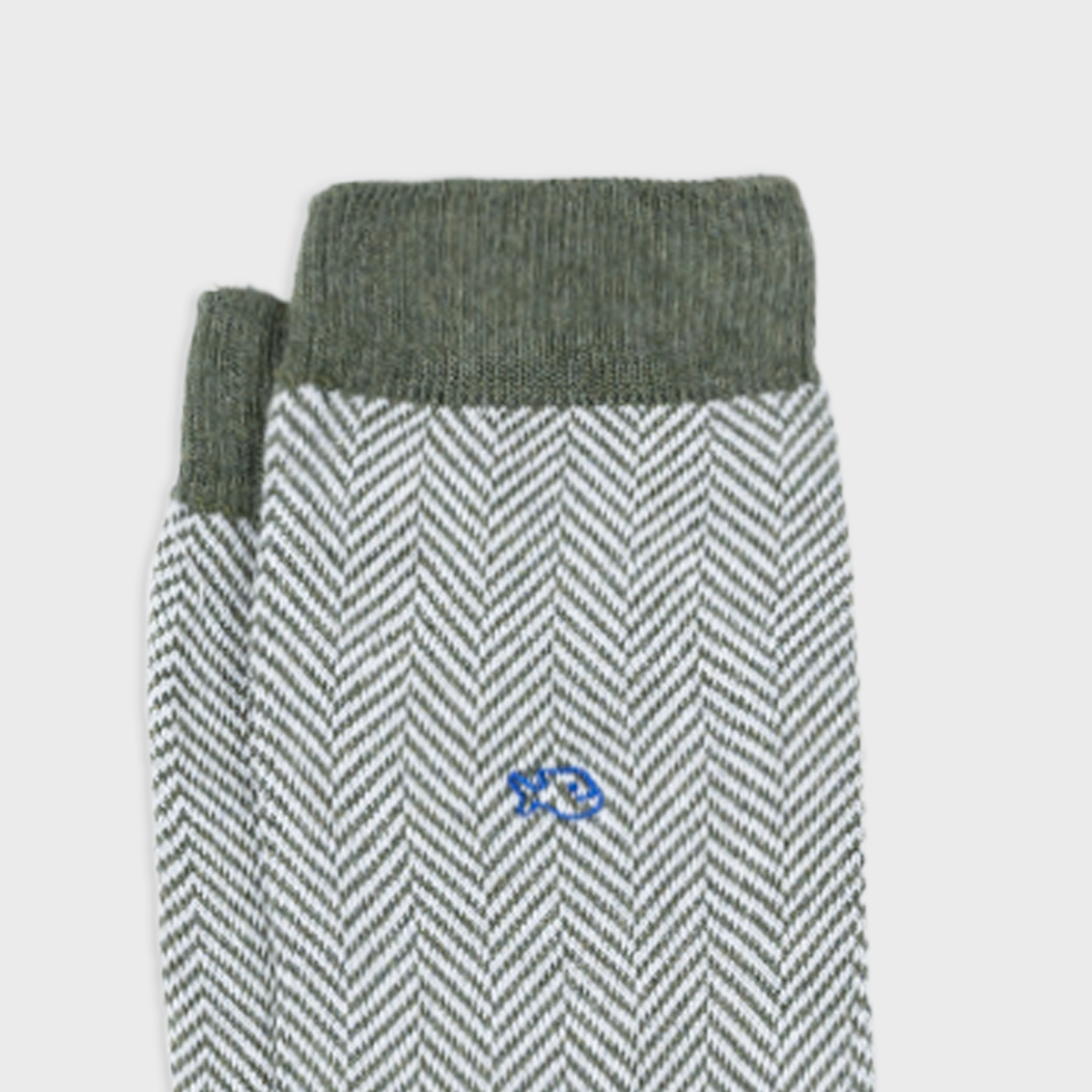Chaussettes en coton peigné chevrons - Forêt éclair