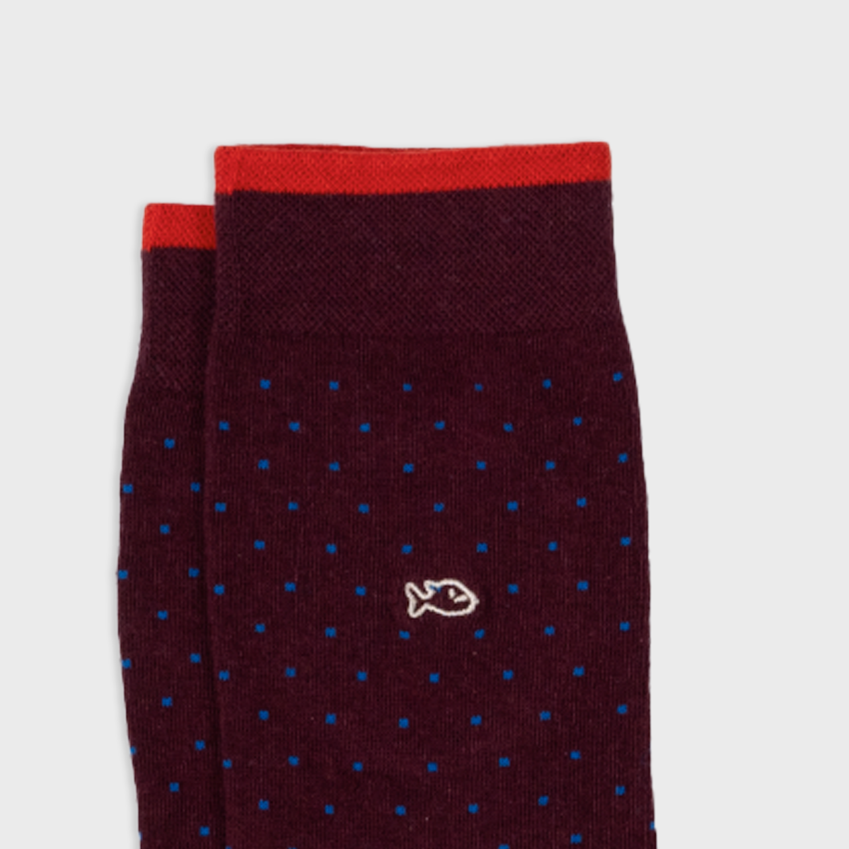 Square combed cotton socks - Wine red