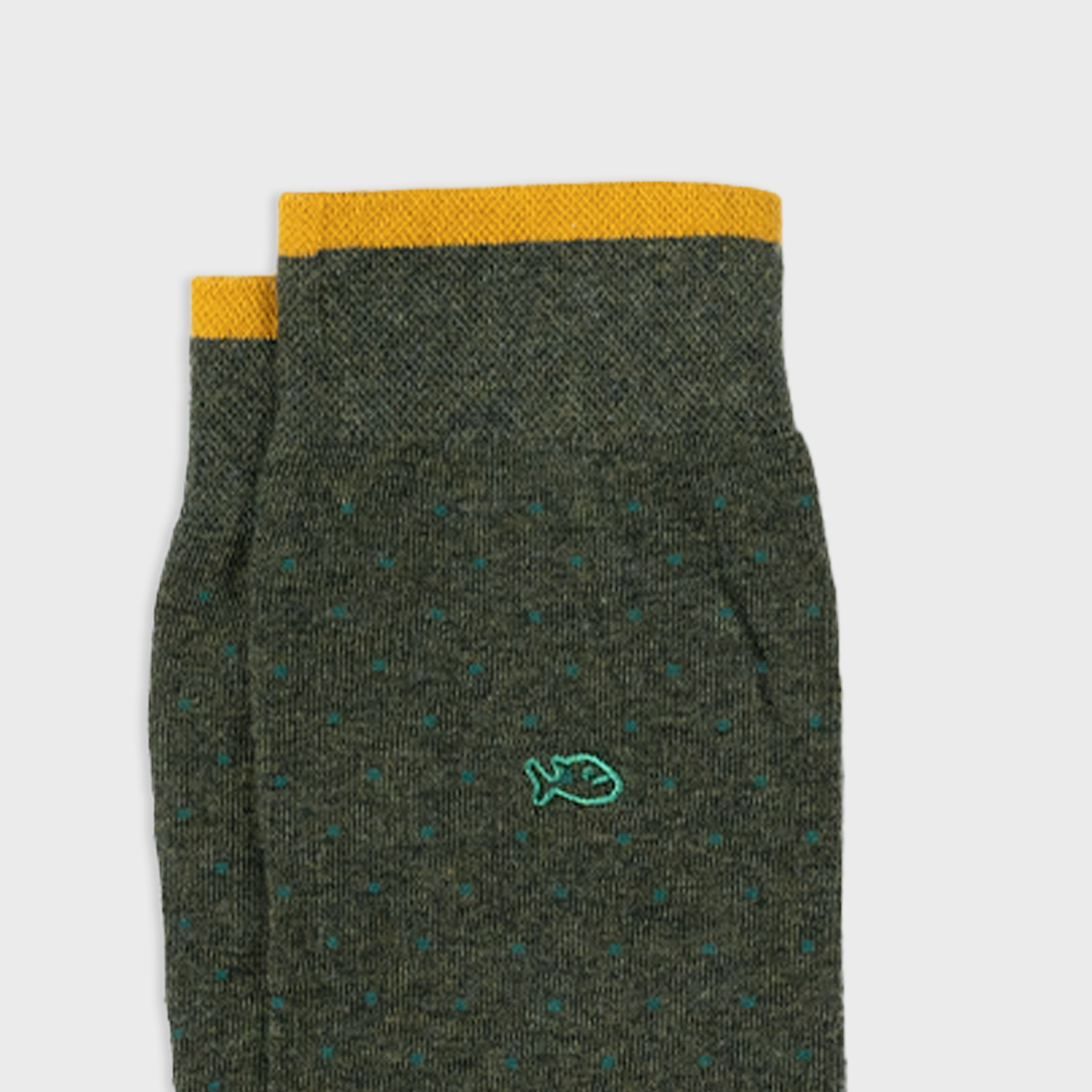 Square combed cotton socks - Khaki