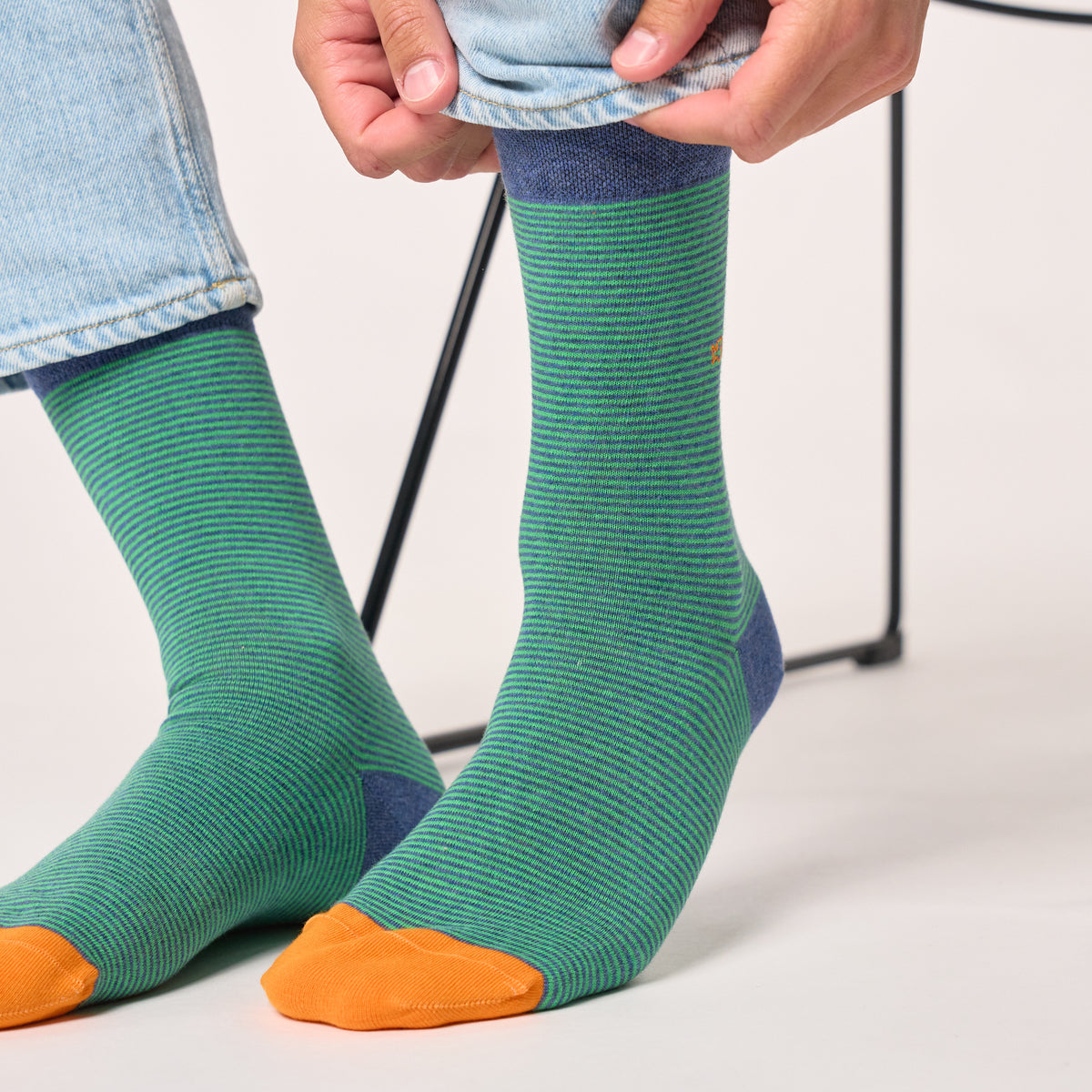 Striped combed cotton socks Garden party - BILLYBELT
