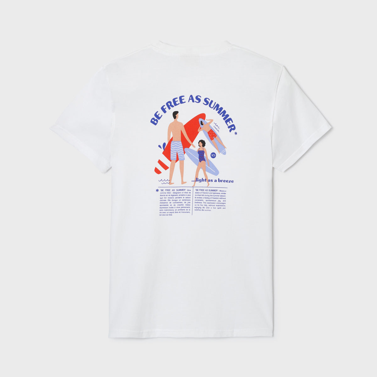 100% organic cotton surfer t-shirt - White, surfer printed
