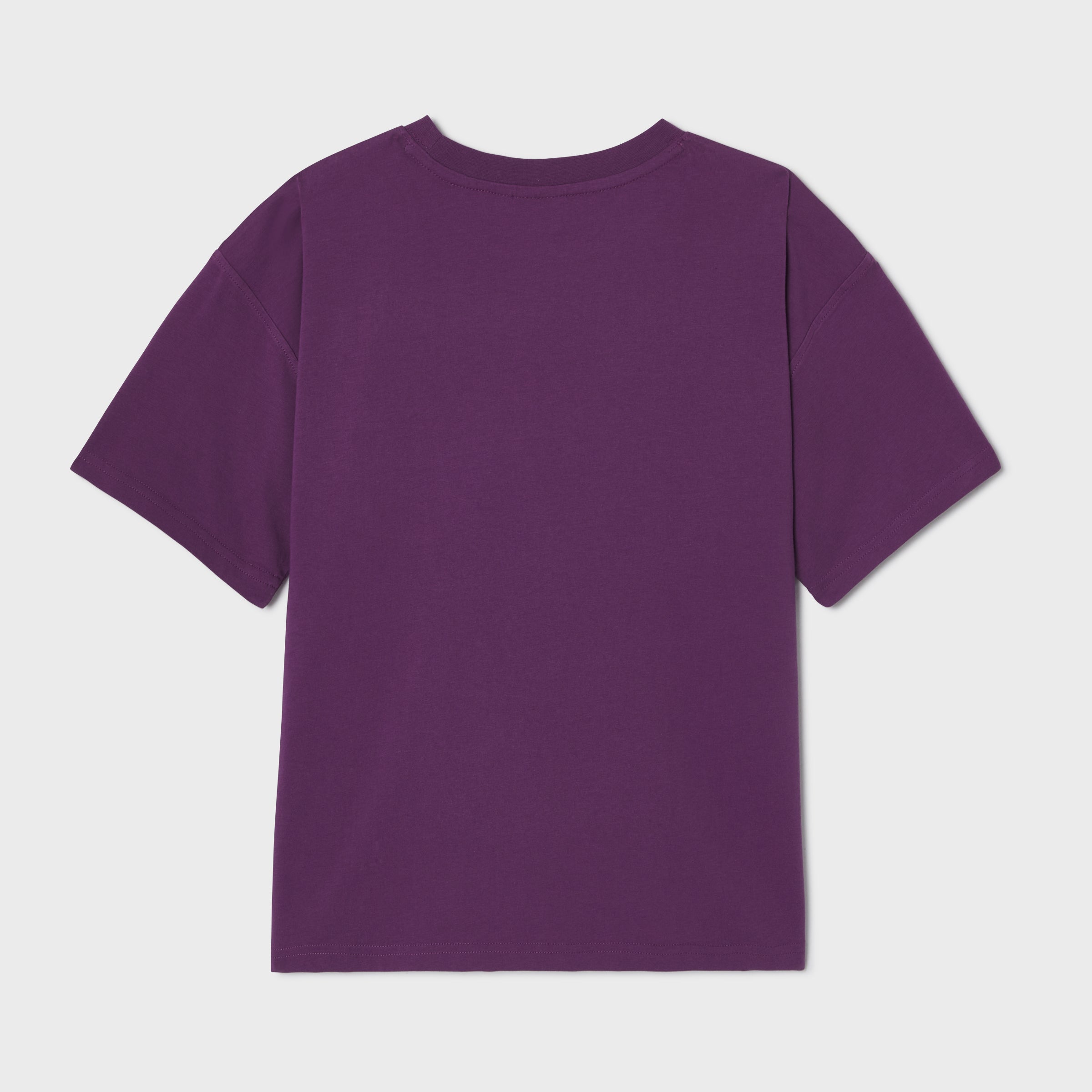 T-shirt femme en 100% coton bio - Violet, broderie soleil