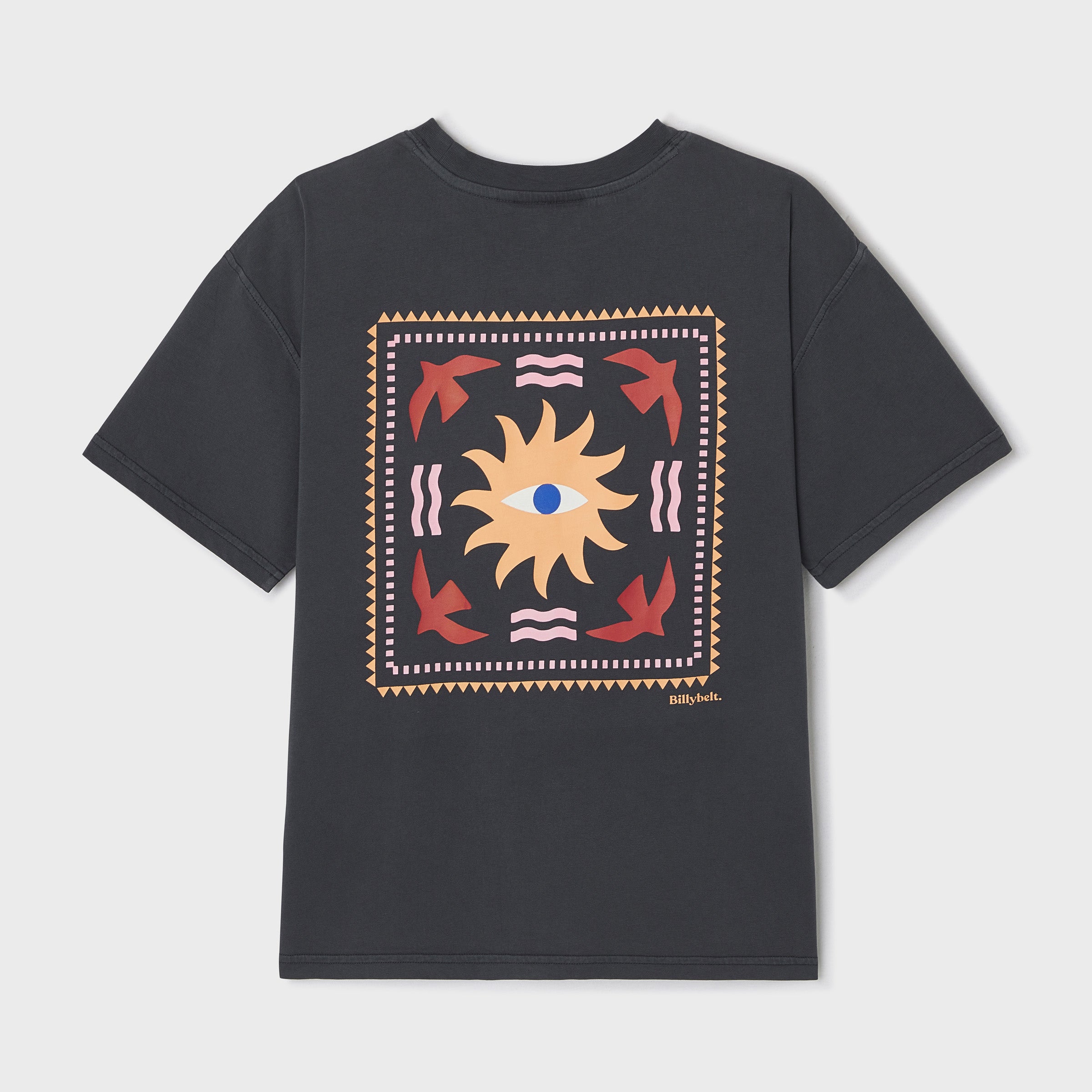 T-shirt femme en 100% coton bio - Anthracite, imprimé soleil