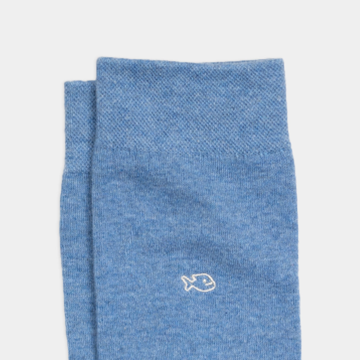Effen sokken van gekamd katoen - Heather Blue