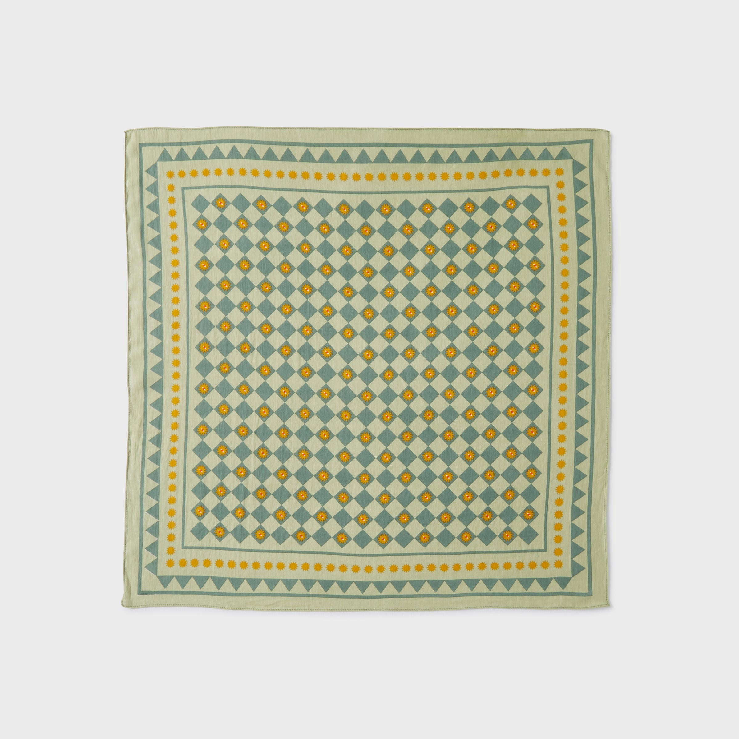 Petit foulard en 100% coton bio Romane - Vert