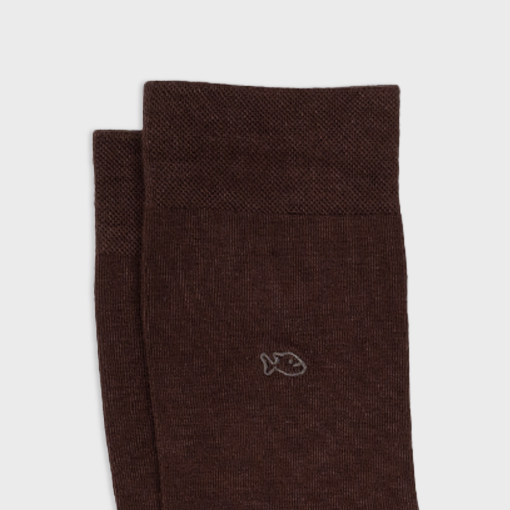 Chaussettes unies en bambou - Marron