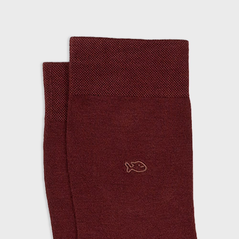Chaussettes unies en bambou - Bordeaux
