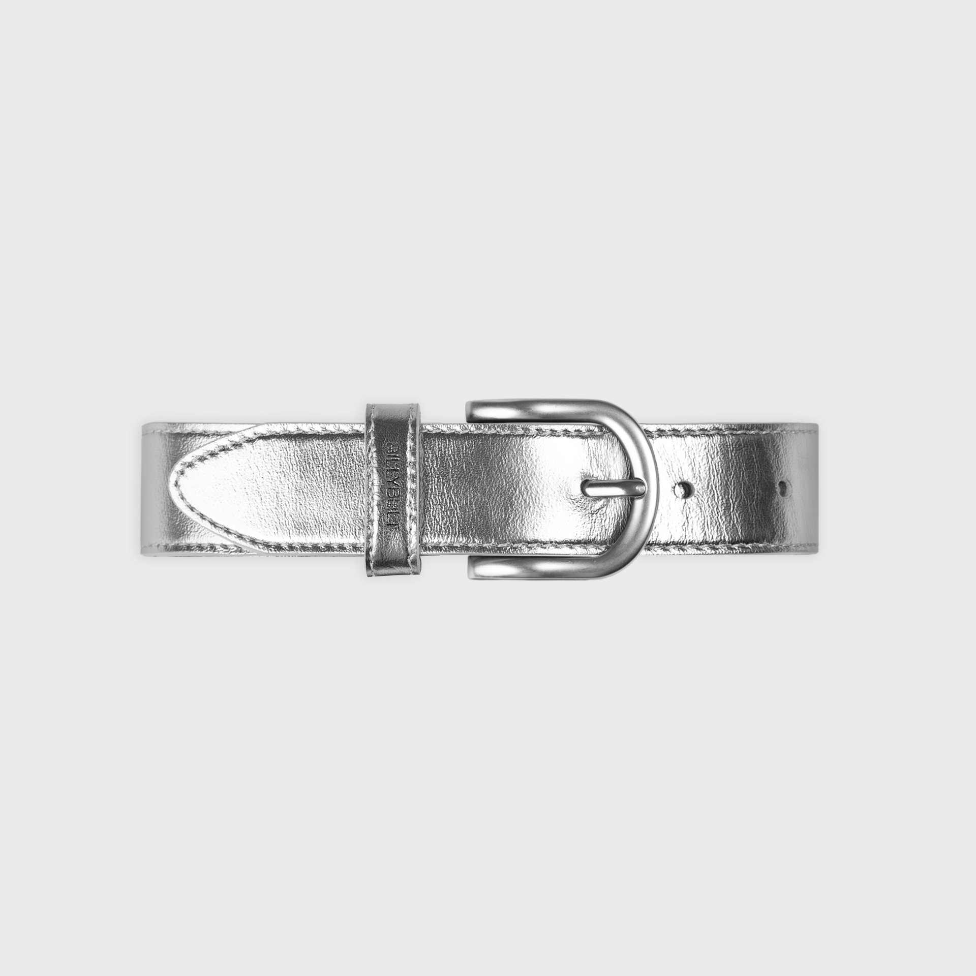 ベルト Silver 925 leather belt Women's plain leather belt Silver - BILLYBELT