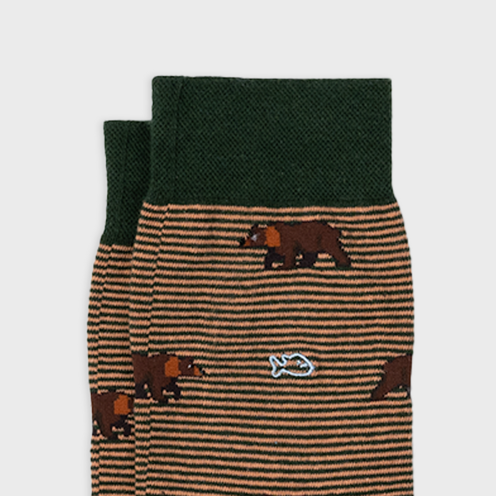 Animal combed cotton socks - Bear