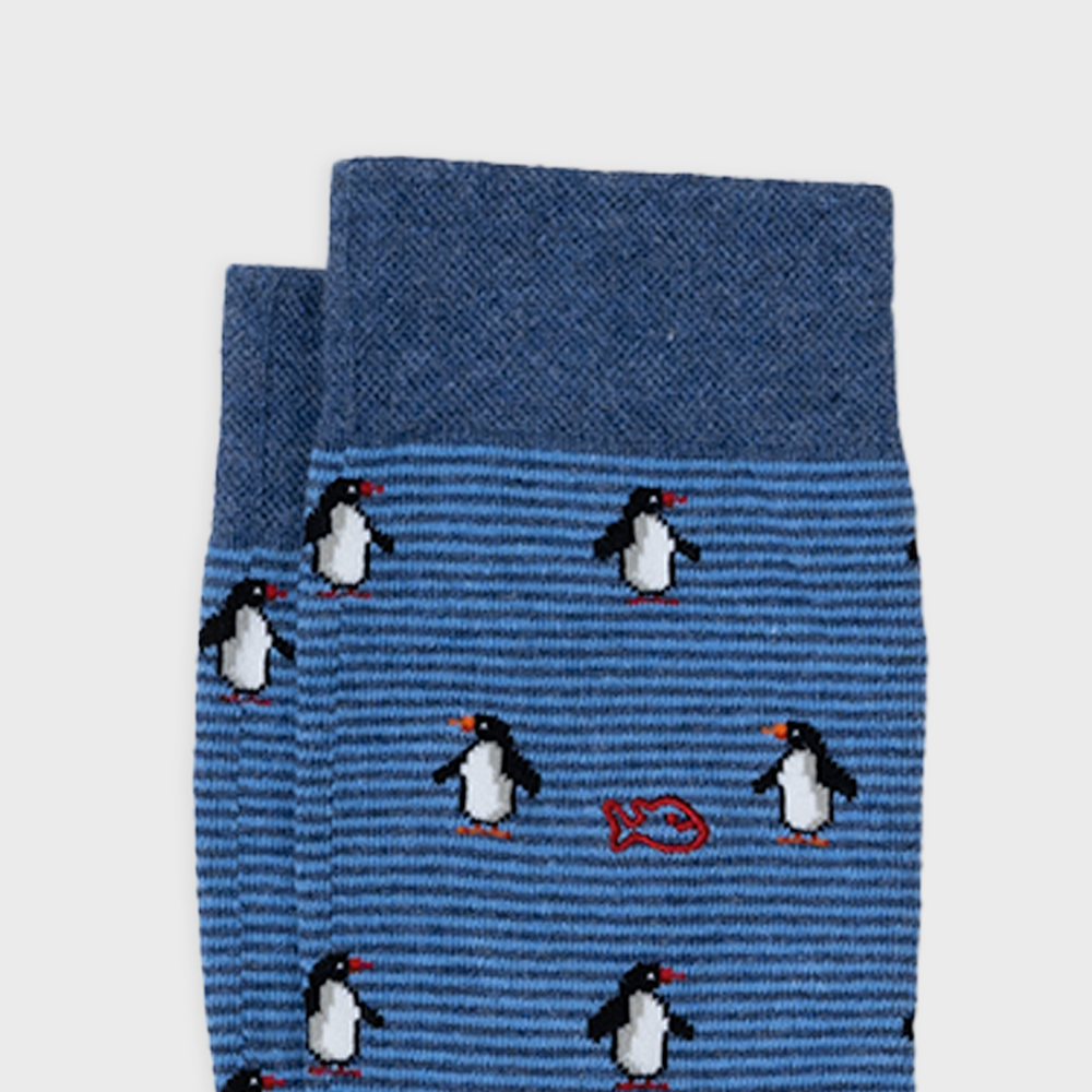 Animal combed cotton socks - Penguin