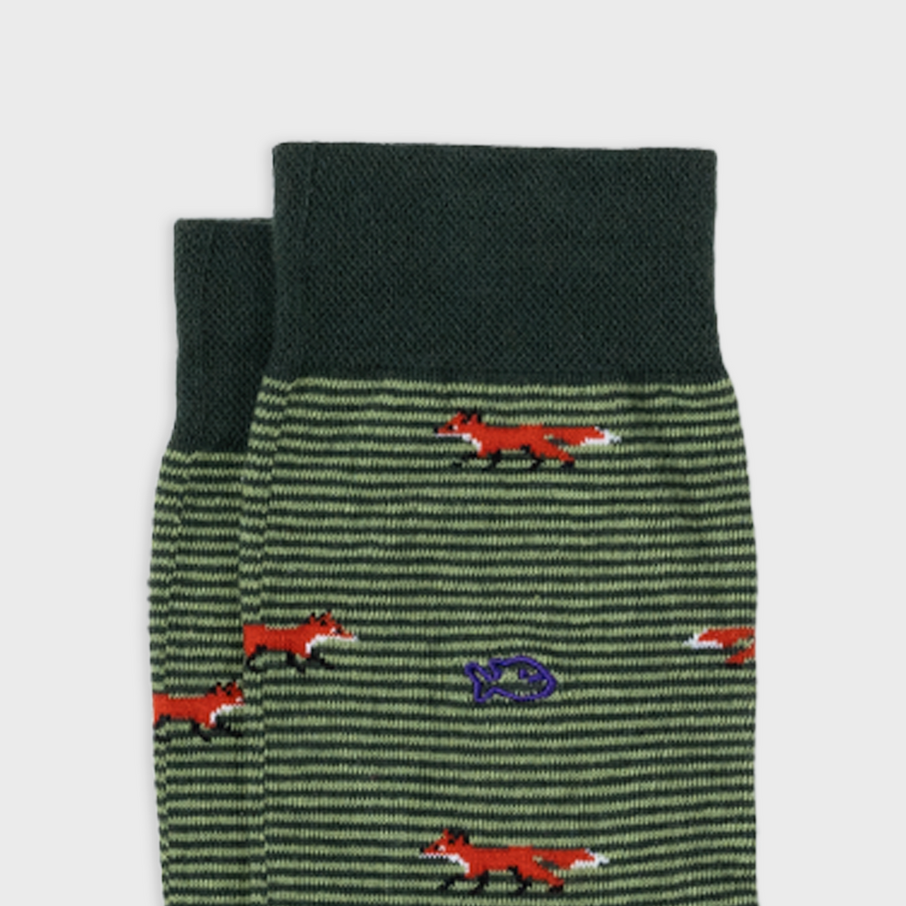 Animal combed cotton socks - Fox