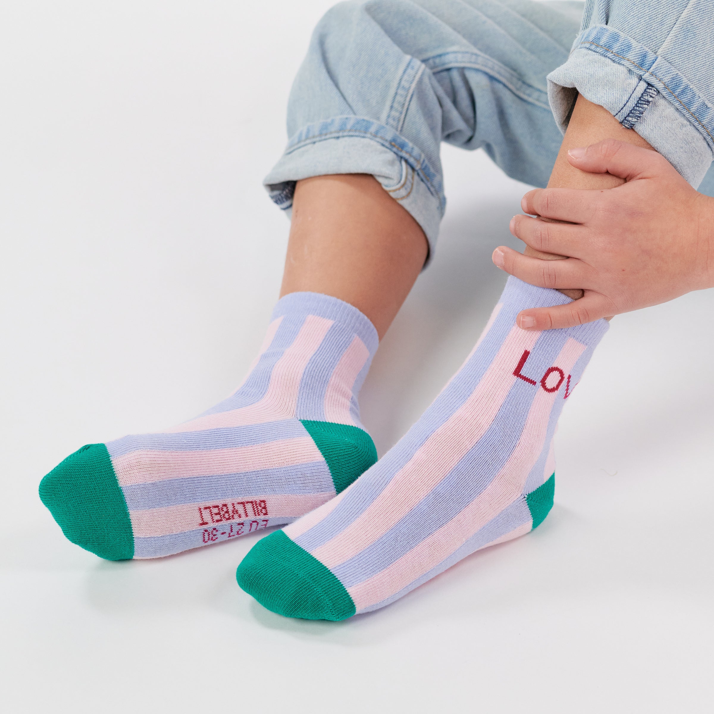 Girls' striped socks - Love