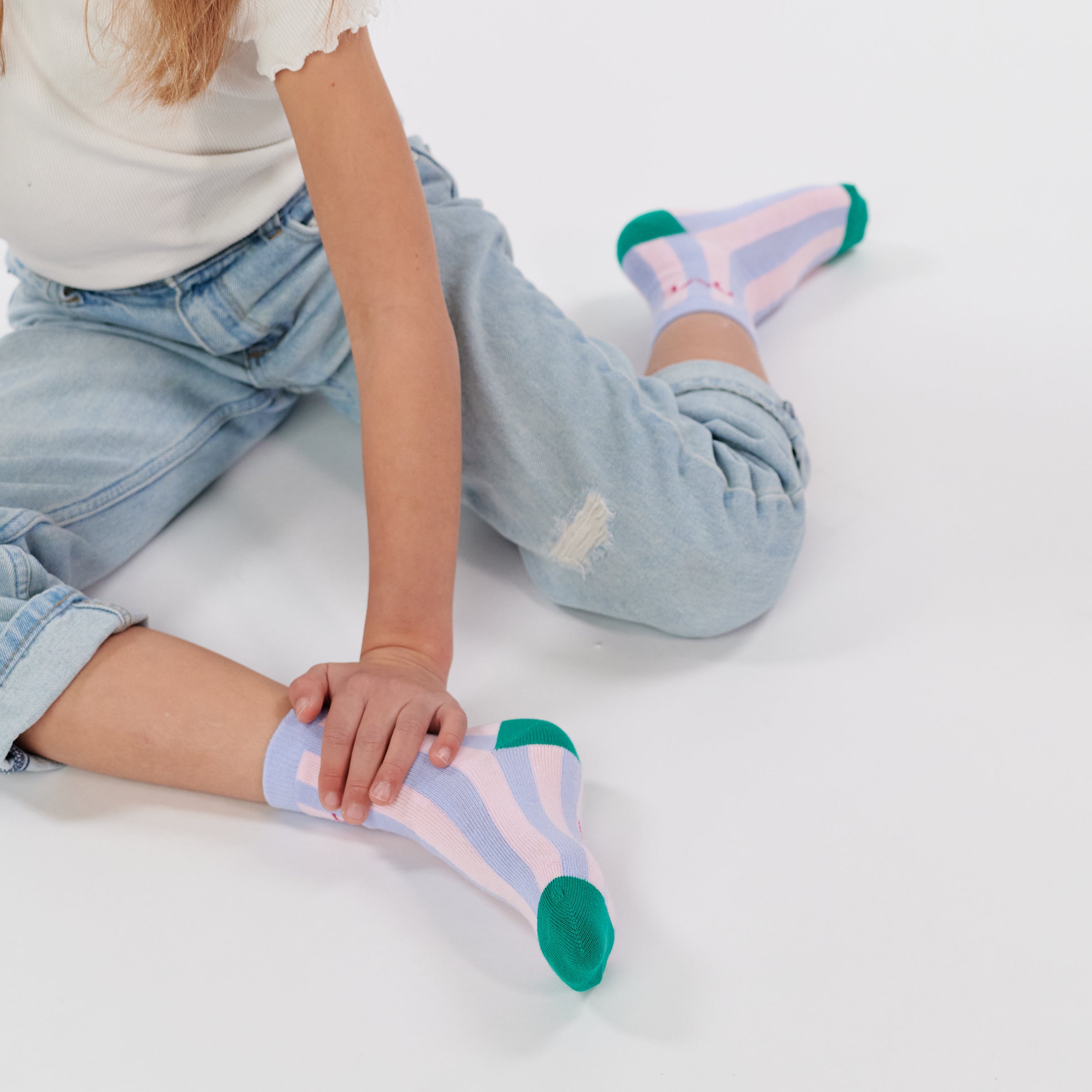 Girls' striped socks - Love