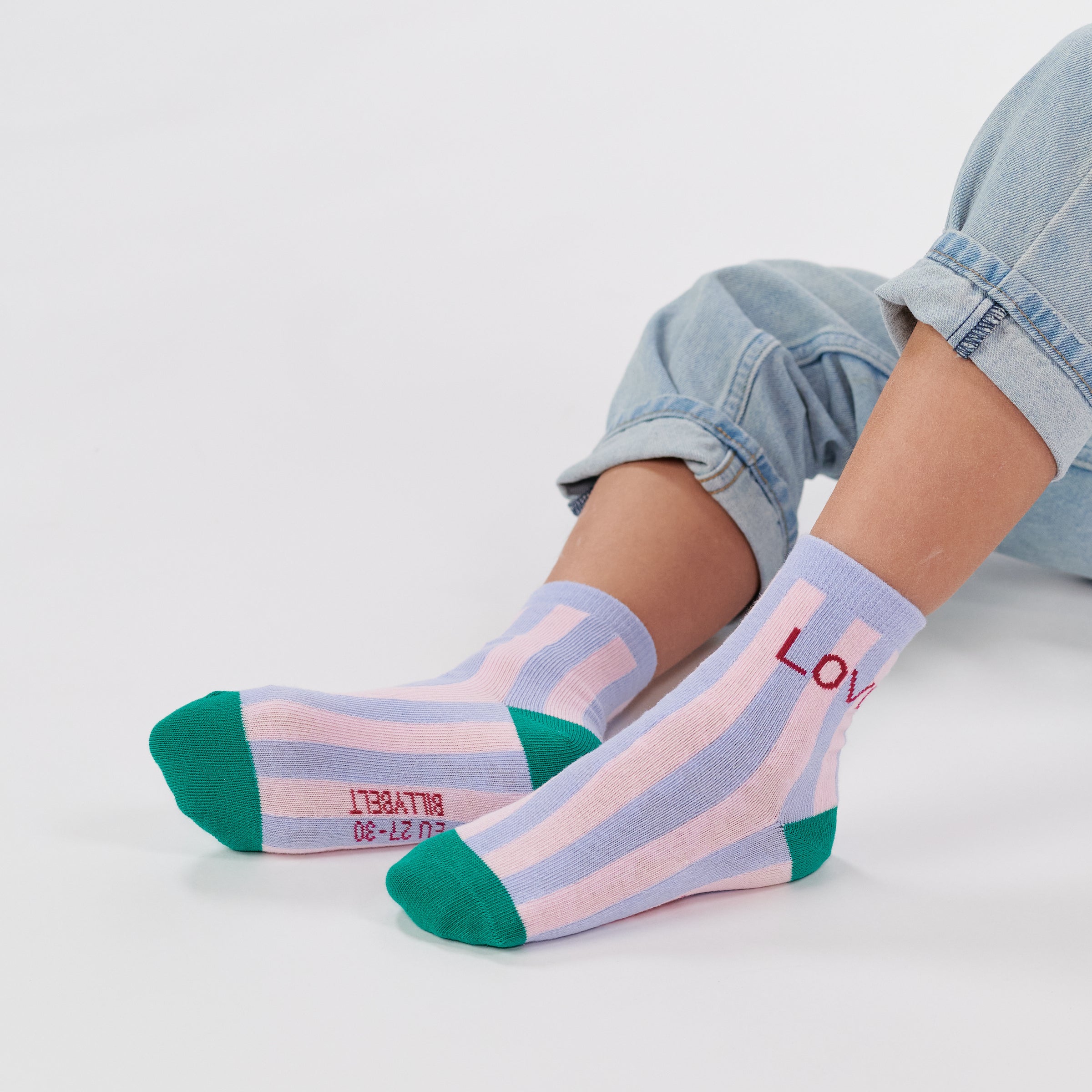 Girls' striped socks - Love