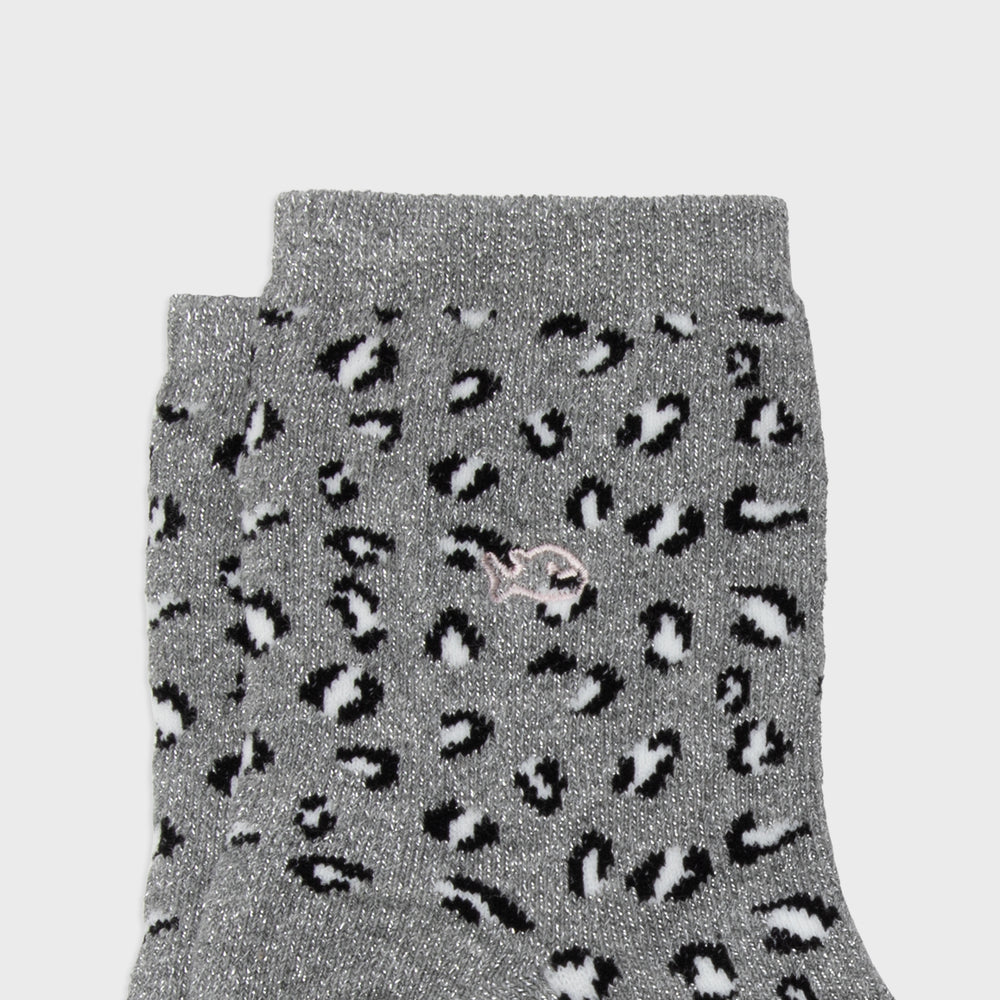 Leopard combed cotton socks - Grey