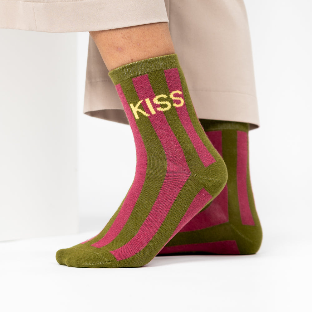 Striped combed cotton socks - Kiss