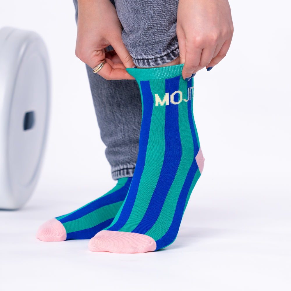 Striped combed cotton socks - Mojito