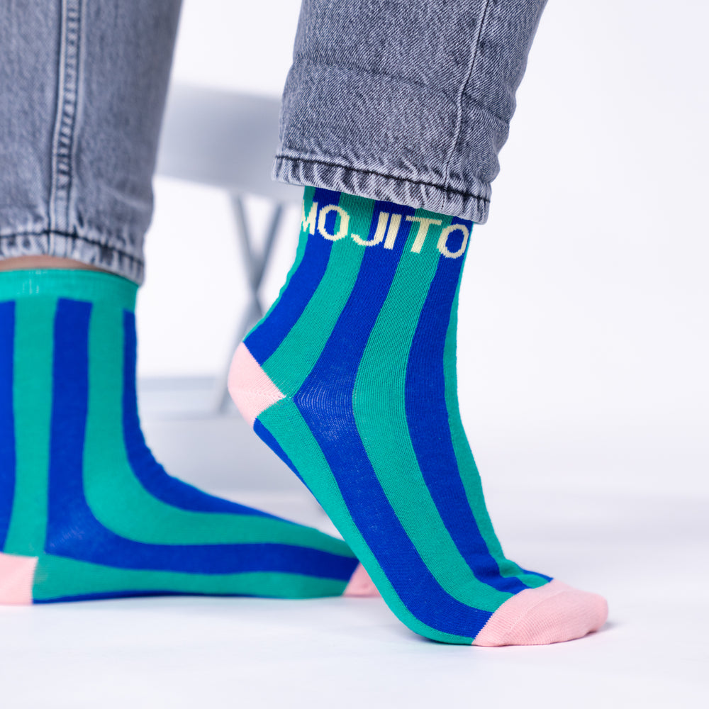 Striped combed cotton socks - Mojito