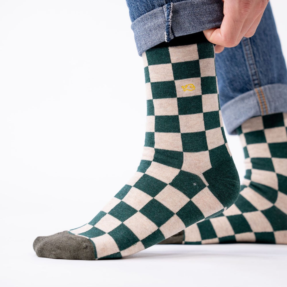 Checked combed cotton socks - Tourist trophy