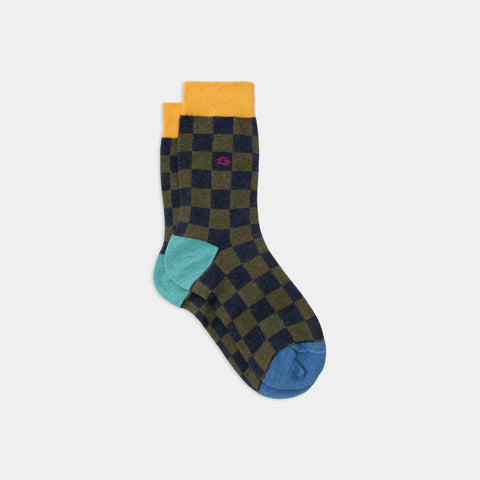 Checked combed cotton socks - Brooklands