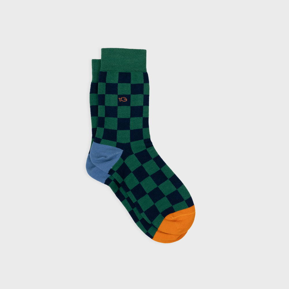 Checked combed cotton socks - Bakou