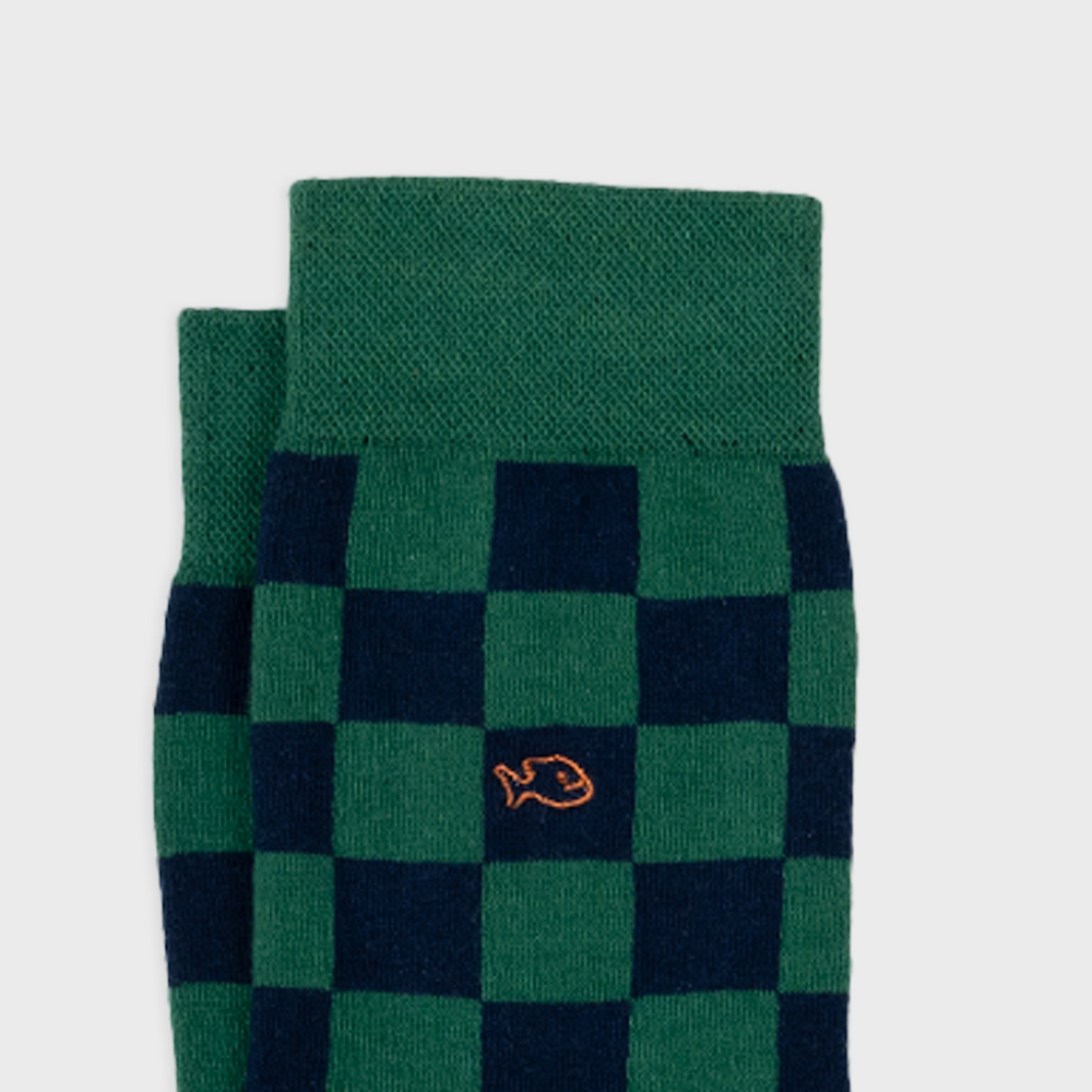 Checked combed cotton socks - Bakou