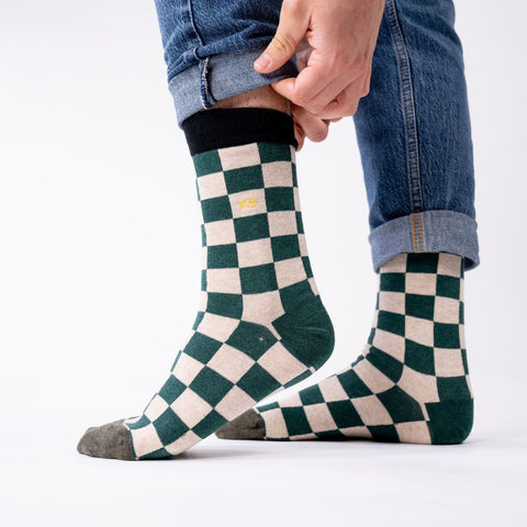 Checked combed cotton socks - Tourist trophy