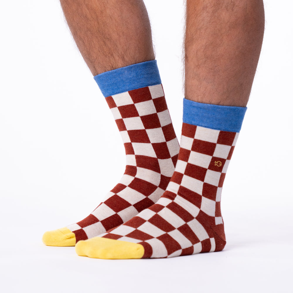 Checked combed cotton socks - Phoenix