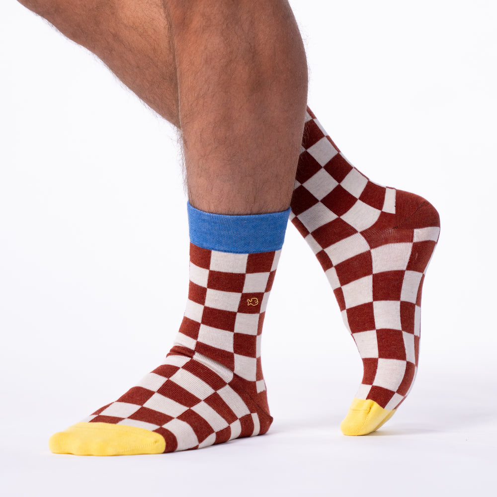 Checked combed cotton socks - Phoenix