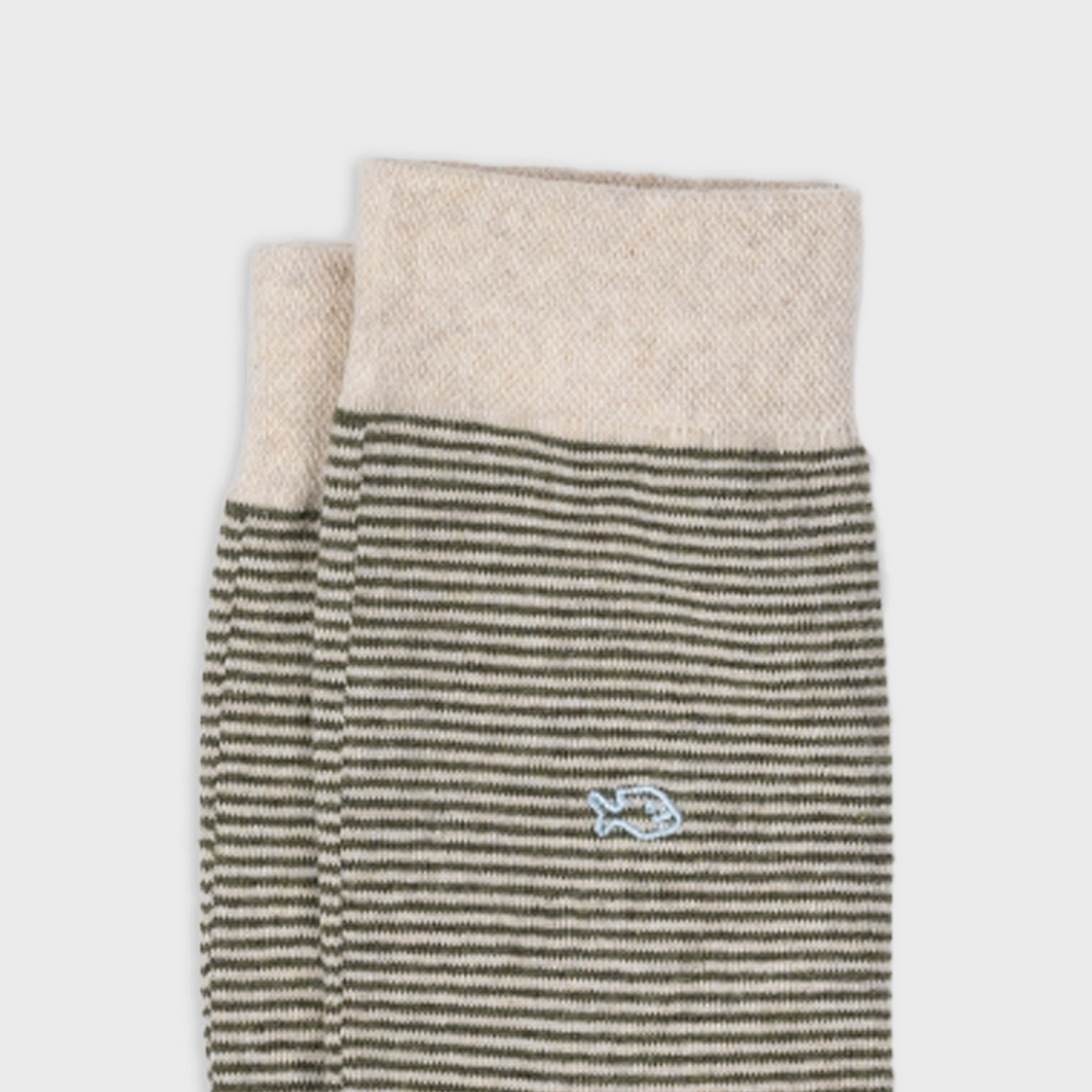 Striped combed cotton socks - Country