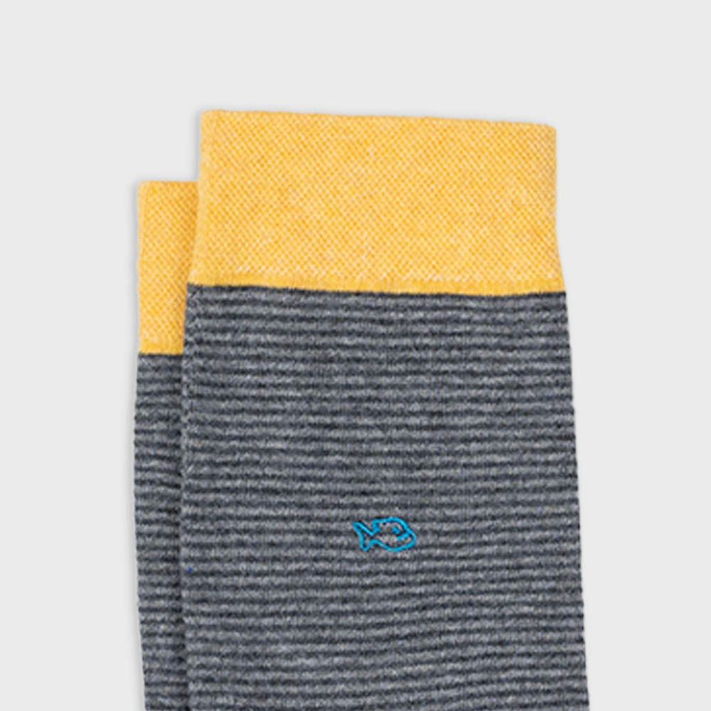 Striped combed cotton socks - Rock