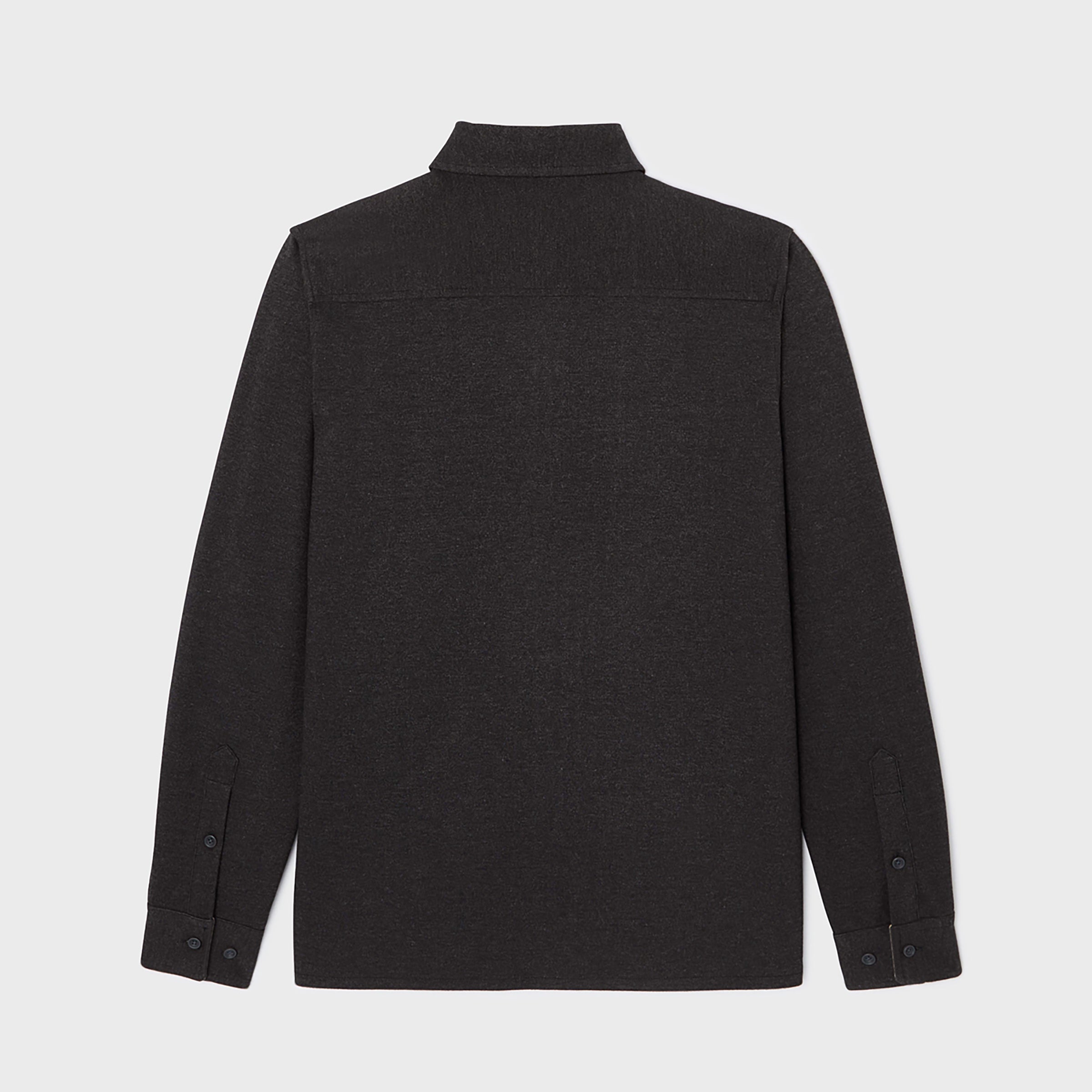 Wrinkle-free knit overshirt - Black