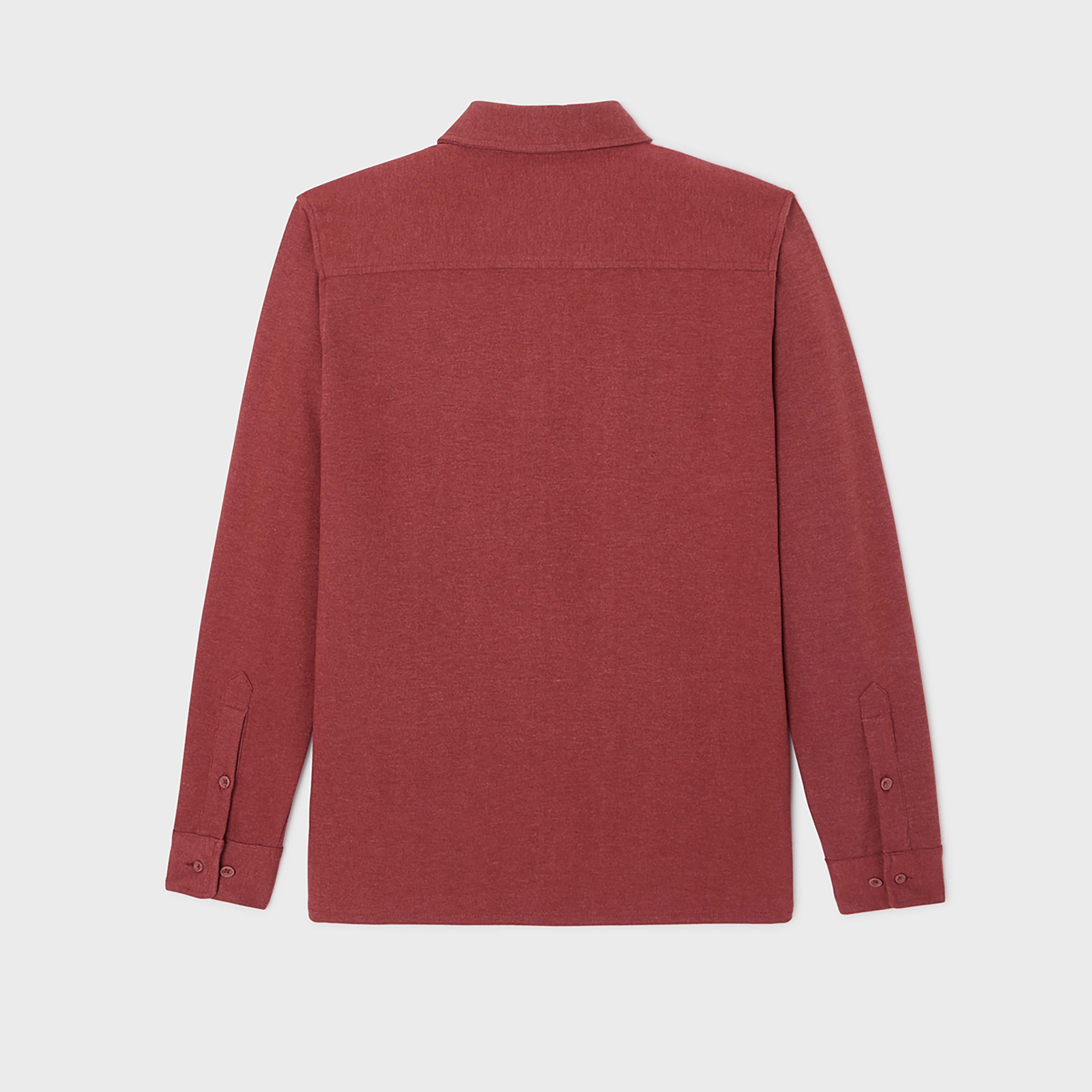 Wrinkle-free knit overshirt - Burgundy