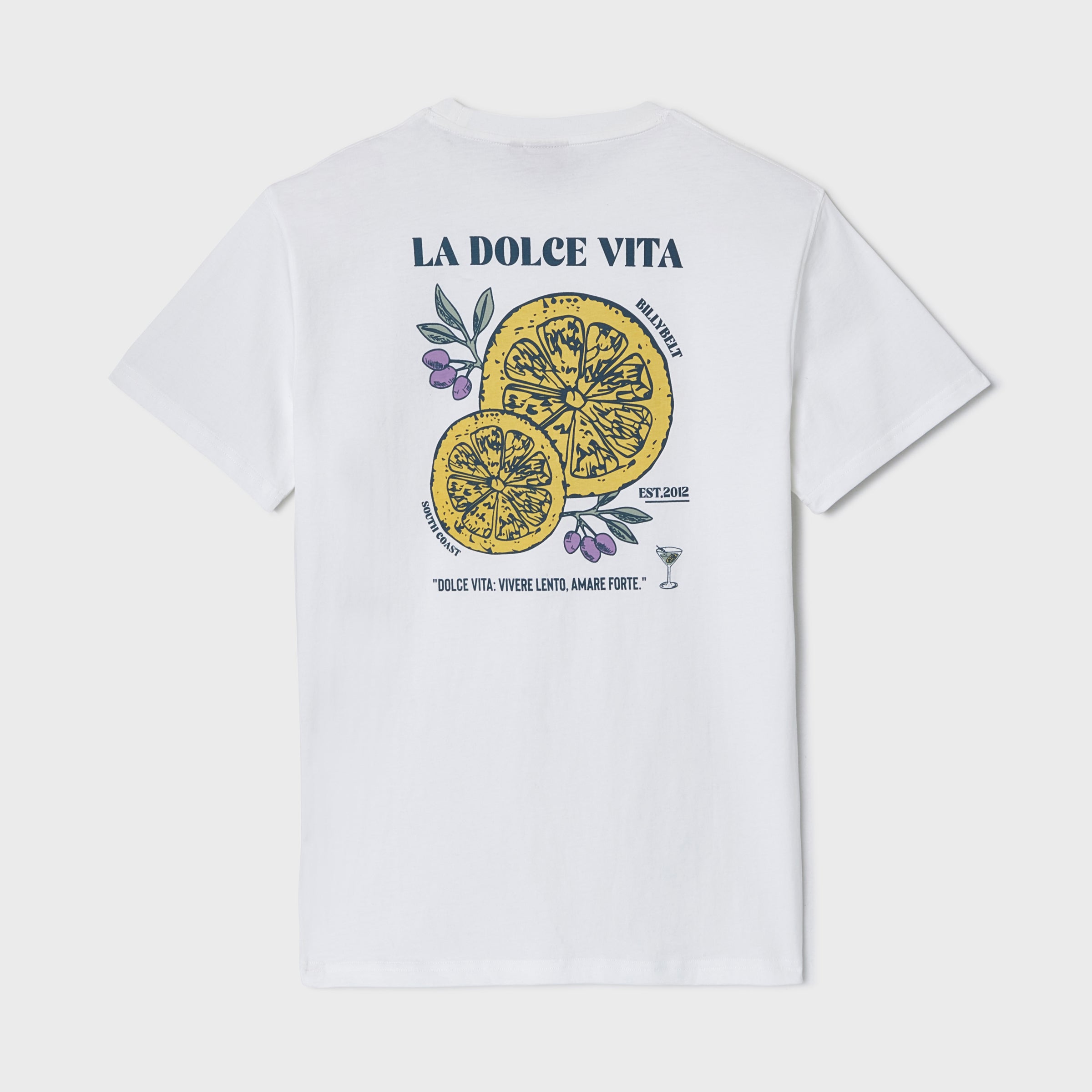 T-shirt en 100% coton bio Dolce vita - Blanc, imprimé citron