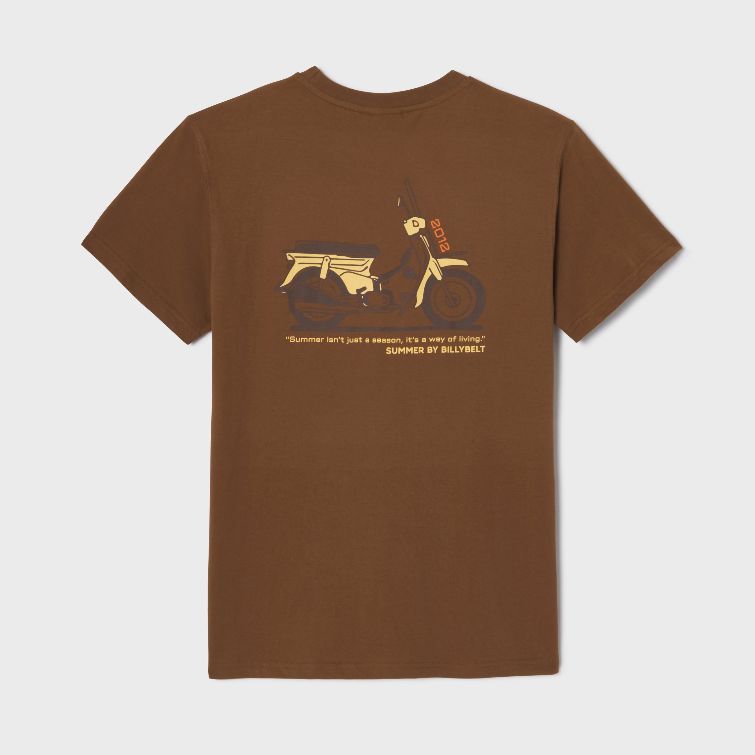 T-shirt en 100% coton bio Roadtrip - Marron, imprimé scooter