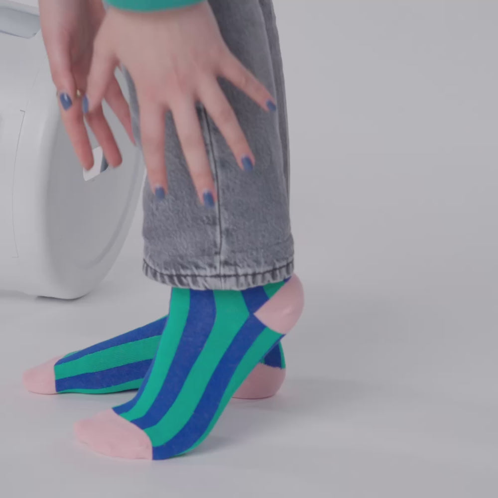 Striped combed cotton socks - Mojito