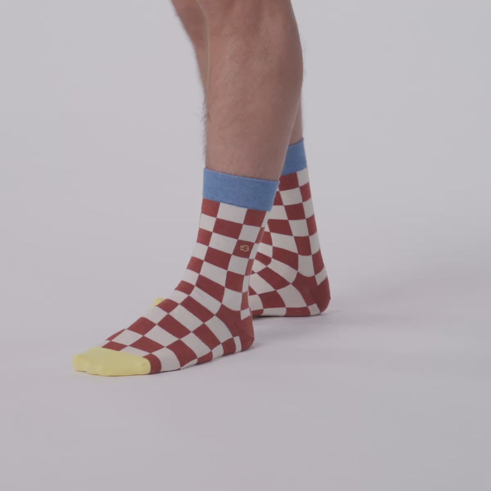 Checked combed cotton socks - Phoenix